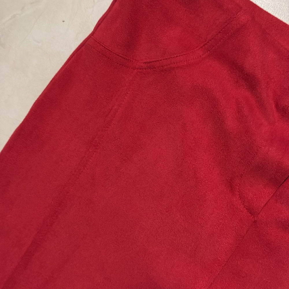 NWT $130 sz 4 Lior Paris red faux suede pants 949 - Picture 3 of 7